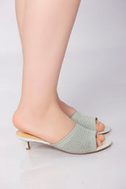 Point Weave Heels - Silver