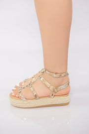 Rockstud Platform Gladiator Sandal - Snake