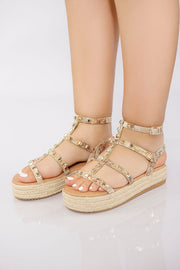 Rockstud Platform Gladiator Sandal - Snake