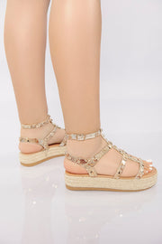 Rockstud Platform Gladiator Sandal - Snake