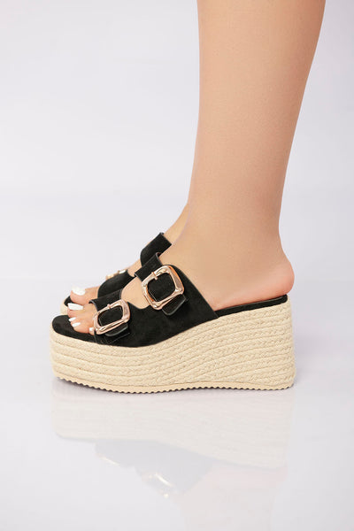Sierra Buckle Sandal - Black