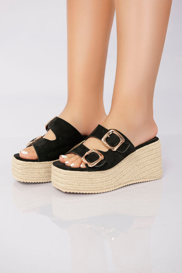 Sierra Buckle Sandal - Black