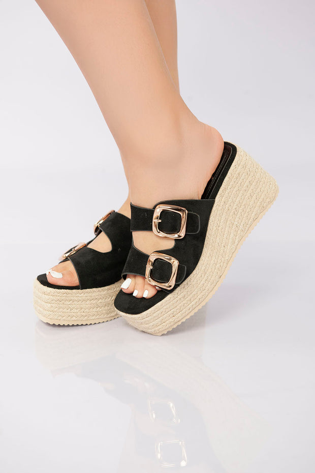 Sierra Buckle Sandal - Black