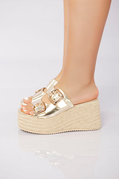 Sierra Buckle Sandal - Gold