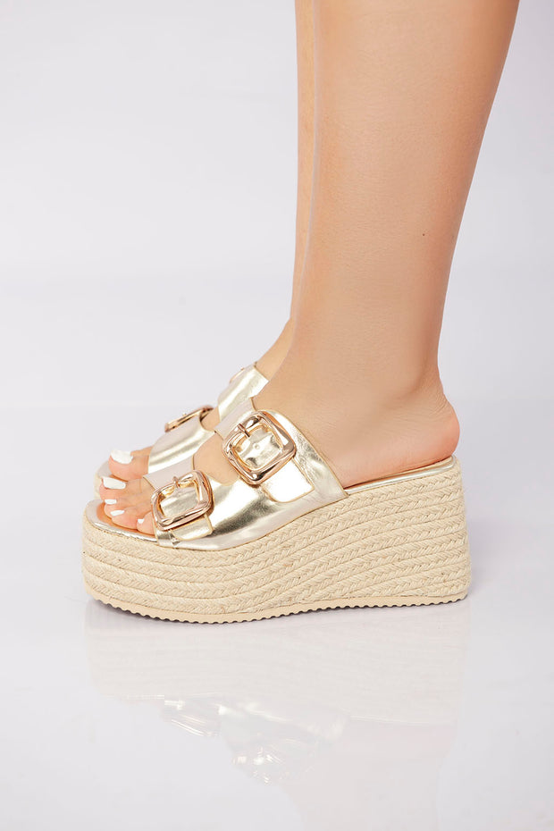 Sierra Buckle Sandal - Gold