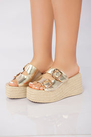 Sierra Buckle Sandal - Gold