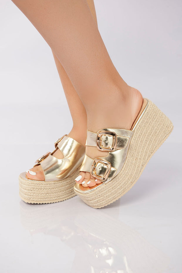 Sierra Buckle Sandal - Gold