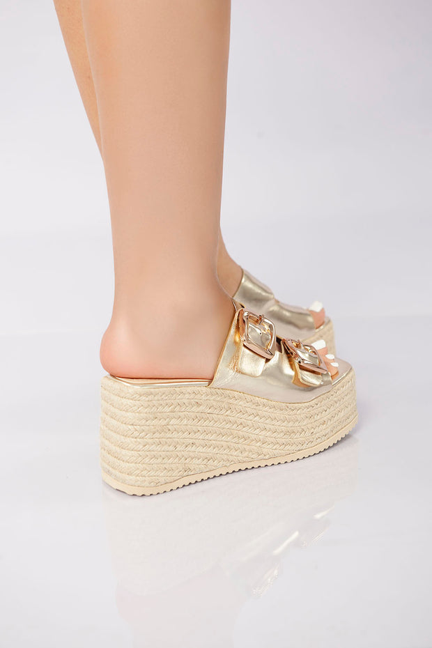 Sierra Buckle Sandal - Gold