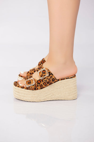 Sierra Buckle Sandal - Leopard