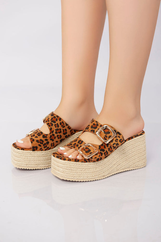 Sierra Buckle Sandal - Leopard