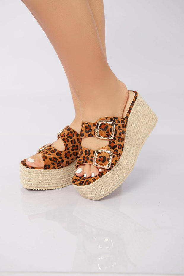 Sierra Buckle Sandal - Leopard