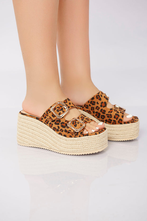 Sierra Buckle Sandal - Leopard