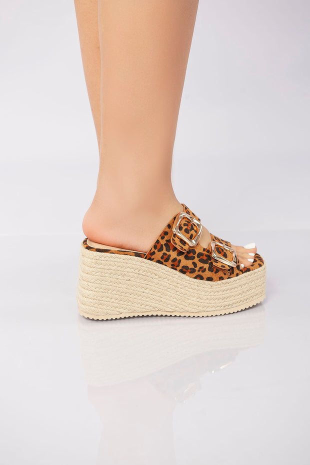 Sierra Buckle Sandal - Leopard