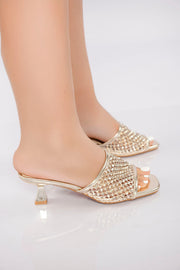 Sparkling Slide Sandal - Gold