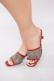 Sparkling Slide Sandal - Red