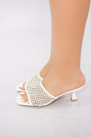Sparkling Slide Sandal - White