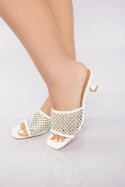 Sparkling Slide Sandal - White