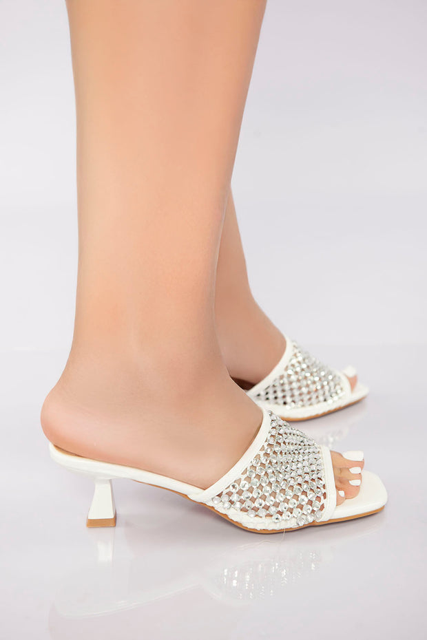 Sparkling Slide Sandal - White