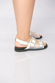 Transparent Mesh Slingback Sandal - White