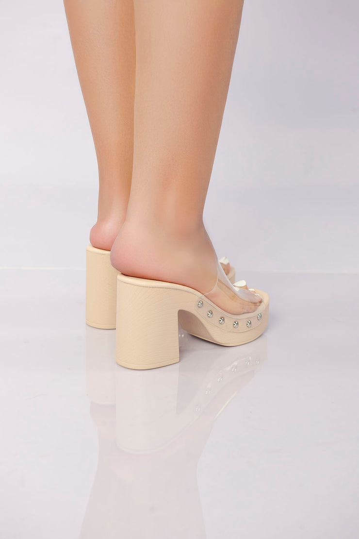 Vivid Vision Block Heel - Beige