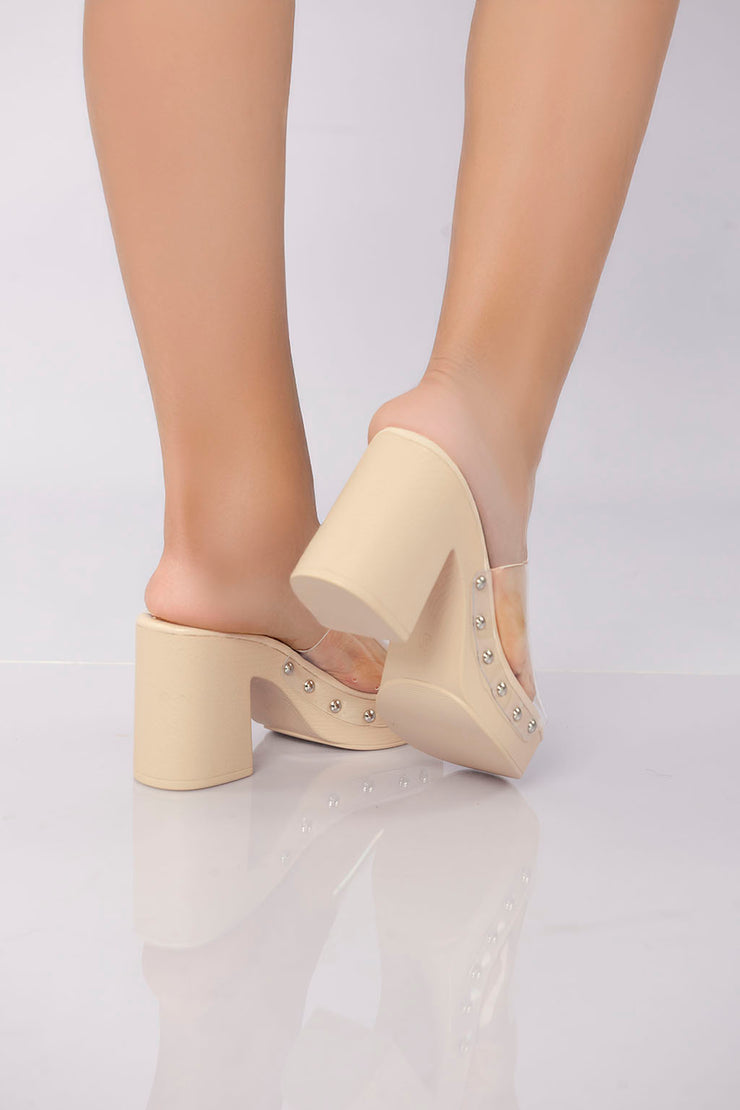 Vivid Vision Block Heel - Beige