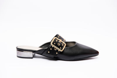 Flat Heel Pointed Toe Buckle Strap