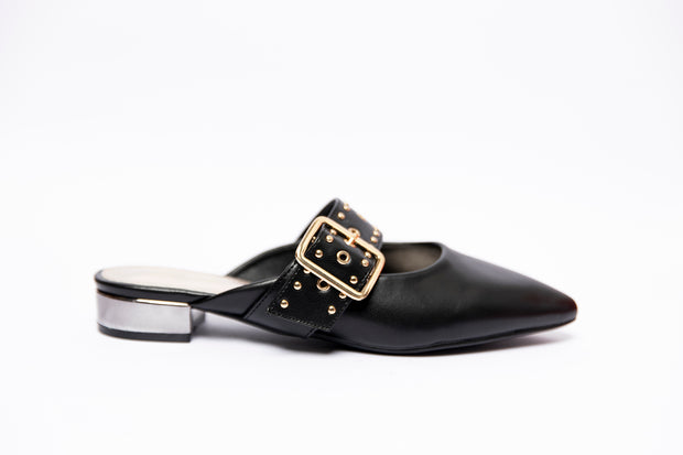Flat Heel Pointed Toe Buckle Strap