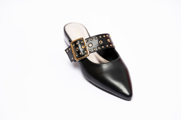 Flat Heel Pointed Toe Buckle Strap