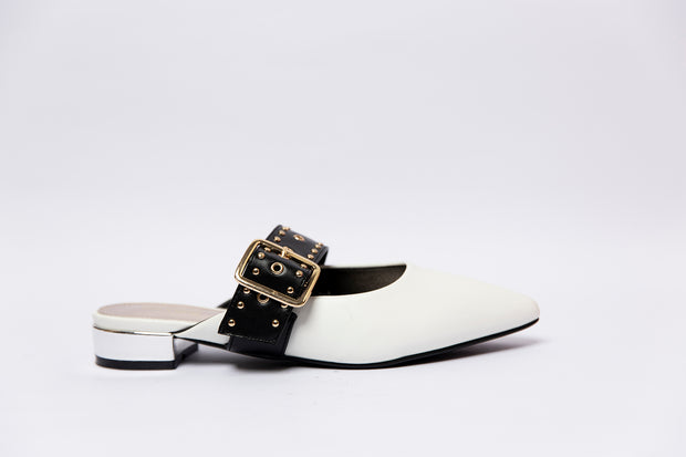 Flat Heel Pointed Toe Buckle Strap