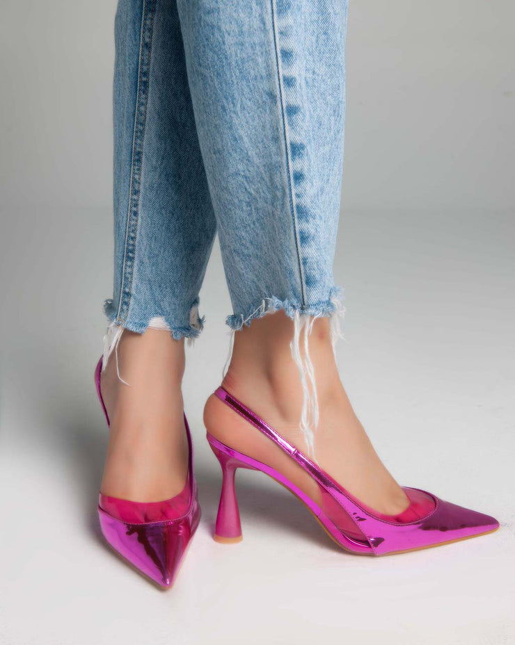 A New Day Women's Basil Mule Heels Metallic Pink Sandals - Choose Size |  eBay
