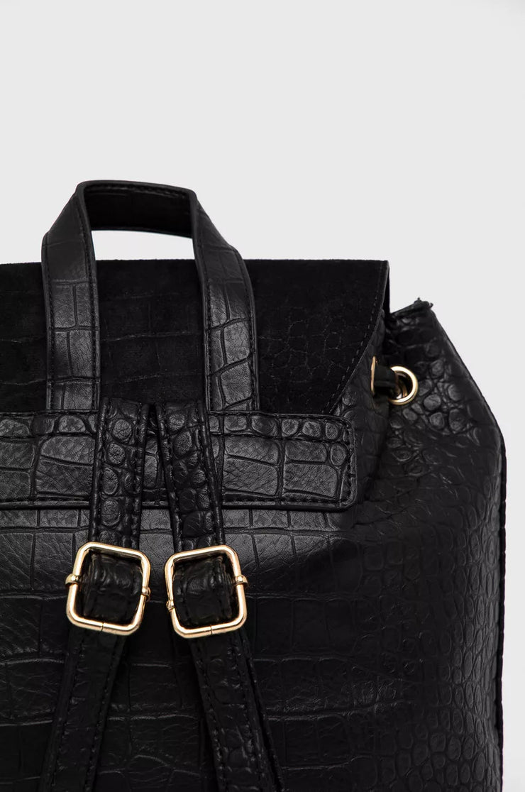 Vintage leather backpack - Black