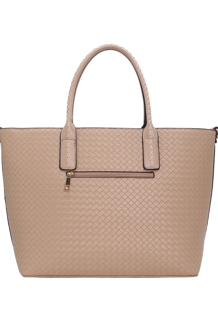 Large shoulder tote bag - Beige