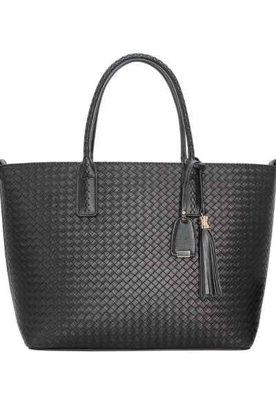 Large Shoulder Tote Bag - Black