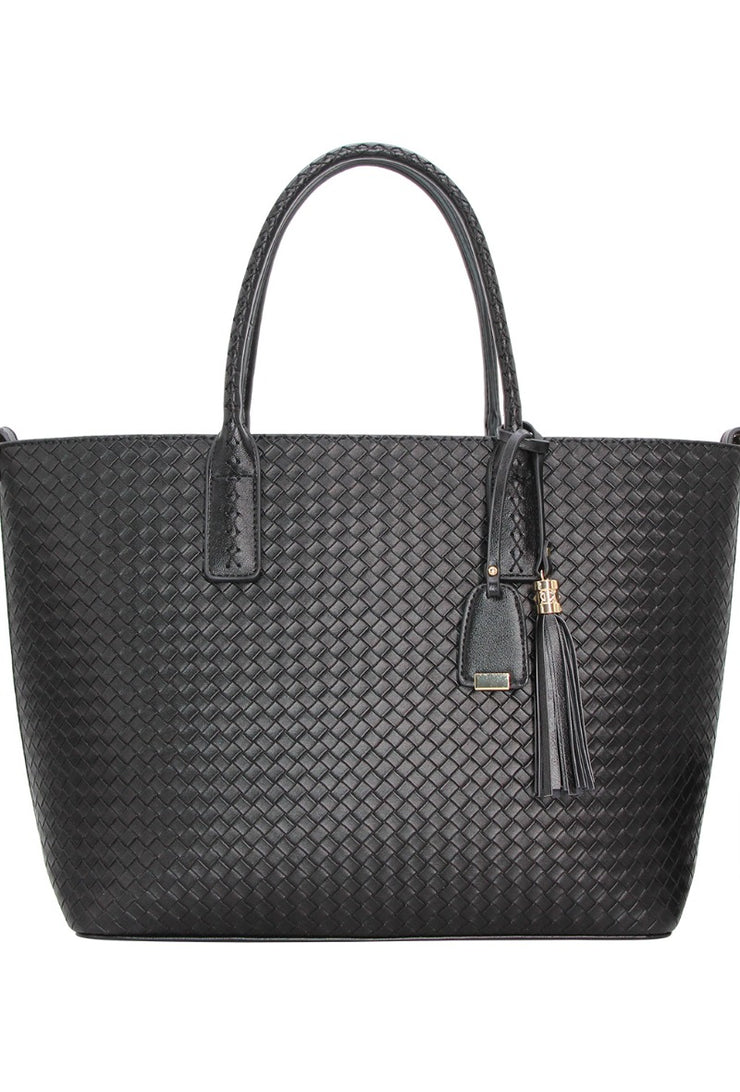 Large Shoulder Tote Bag - Black