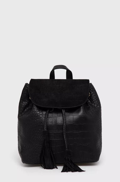 Vintage leather backpack - Black