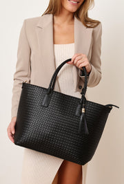 Large Shoulder Tote Bag - Black