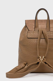 Vintage leather backpack - Beige