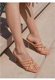 Strappy chunky heeled mules - Sandal Heels