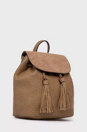 Vintage leather backpack - Beige