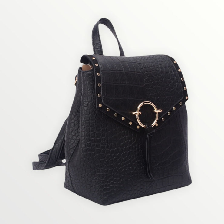 Luna leather backpack - Black