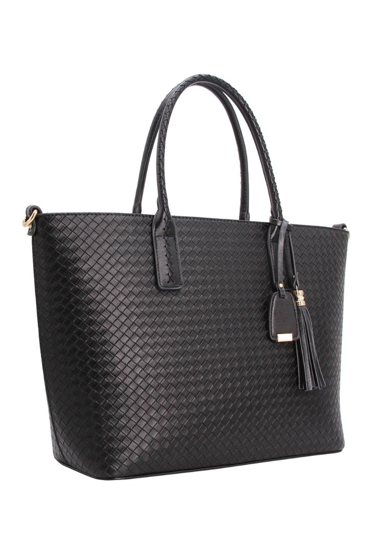 Large Shoulder Tote Bag - Black