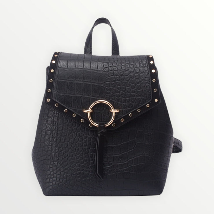 Luna leather backpack - Black